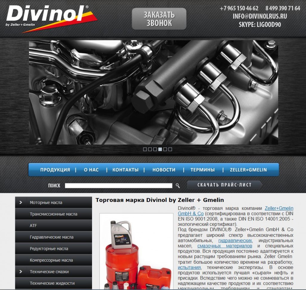 сайт DIVINOL RUS 2014 год